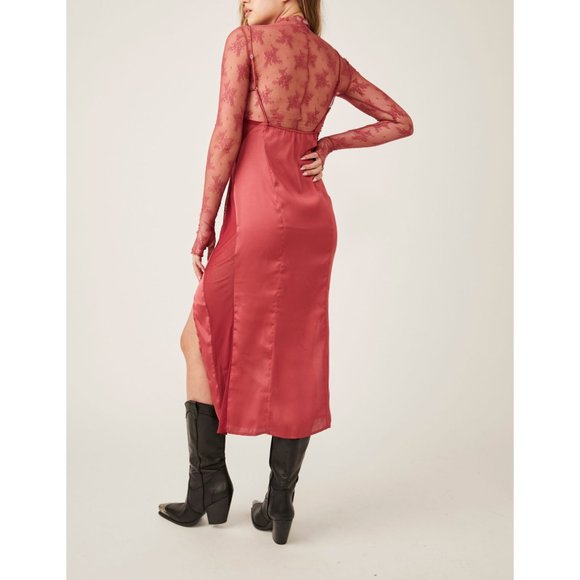 FREE PEOPLE City Cool Midi Slip / Venetian Red - Picture 3 of 6